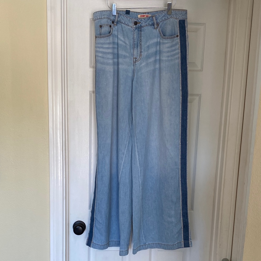 Johnny Was Light and Dark Blue Flare Jeans